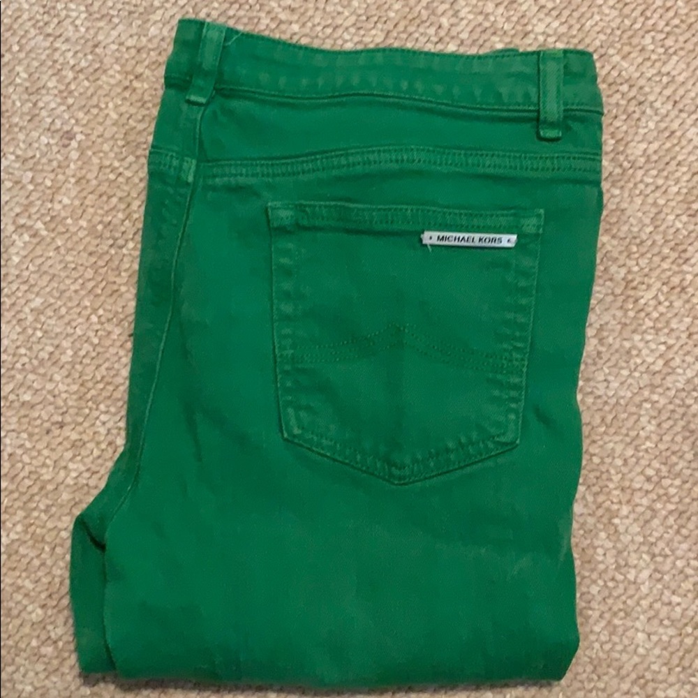 Kelly green Michael Kors jeans